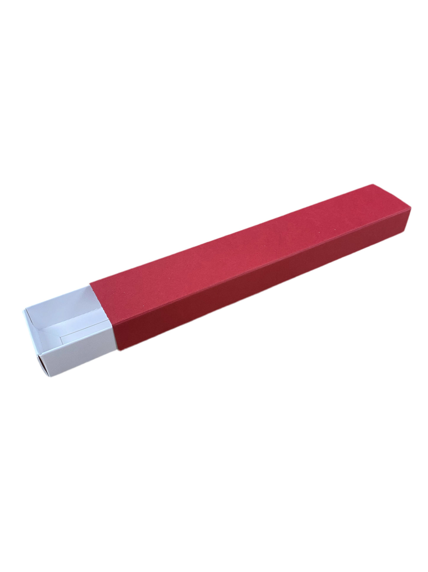 TEALIGHT CANDLE BOX WITH SLEEVE for 6 Tealights Long - WHITE BASE/RED SLEEVE (Pack of 10)