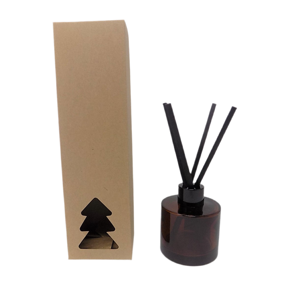 100ml DIFFUSER BOX tall - KRAFT WITH CHRISTMAS TREE WINDOW pack of 10