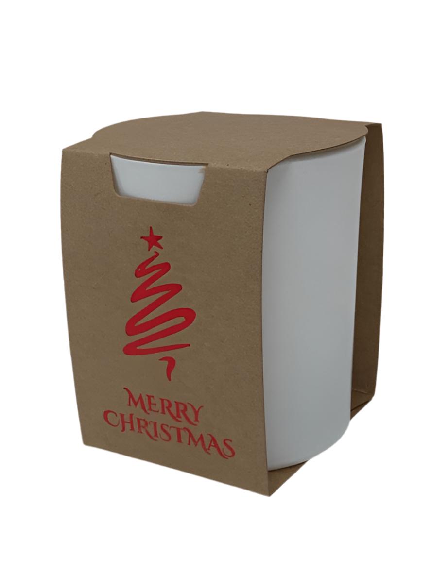 20CL CANDLE Wrap with lock base- KRAFT MERRY CHRISTMAS COLLECTION