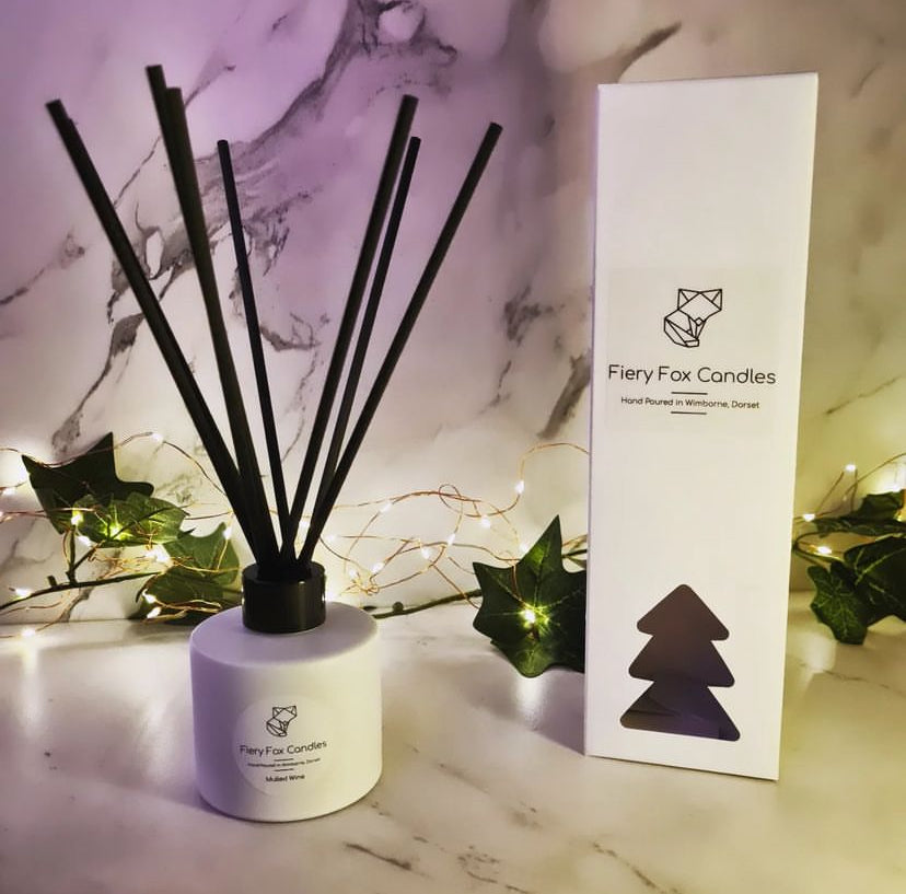 100ml DIFFUSER BOX tall - WHITE with Christmas Tree Window (Pack of 10)