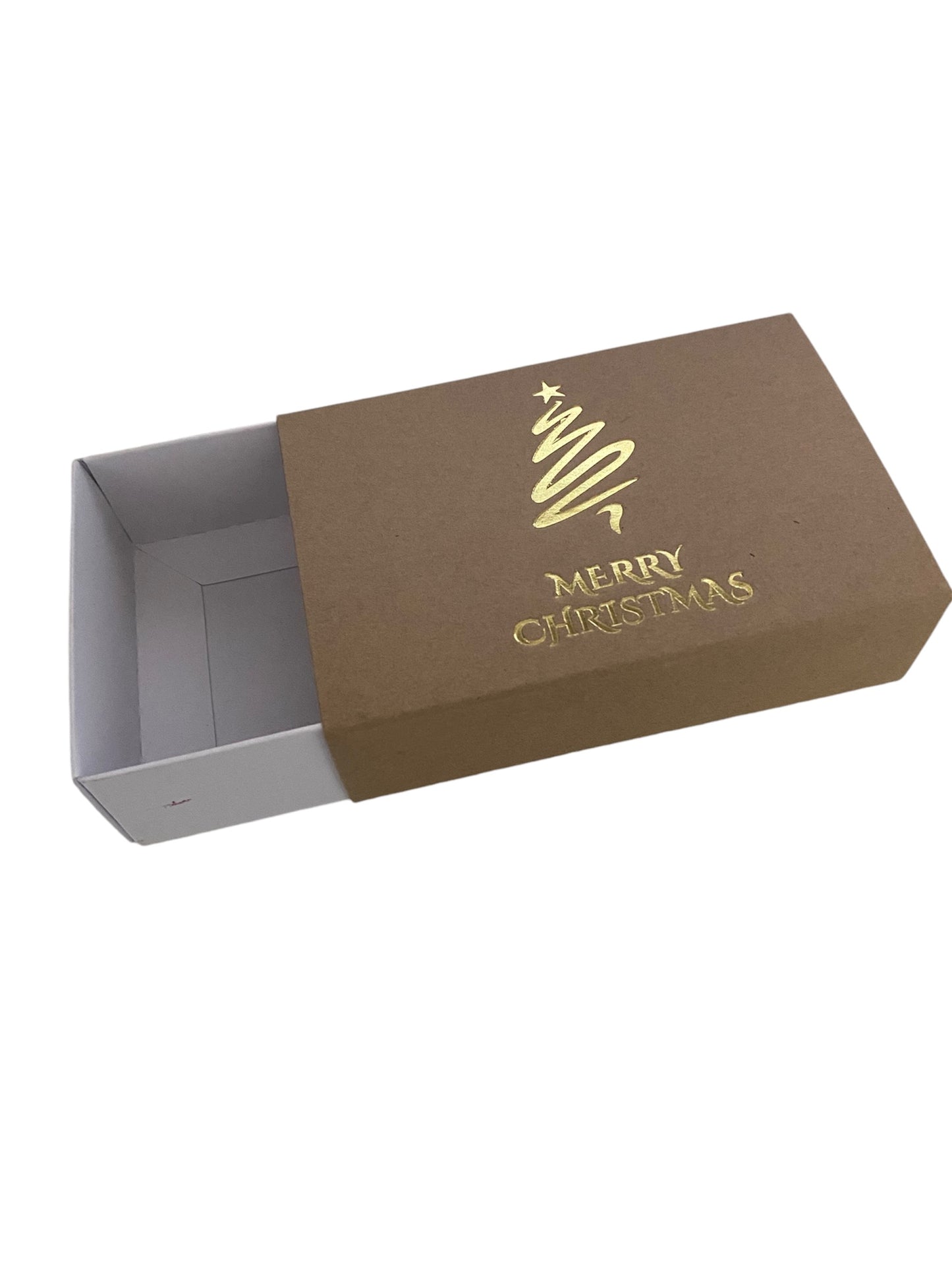 TEALIGHT CANDLE BOX WITH KRAFT SLEEVE Christmas Tree for 6 Tealights - WHITE (Pack of 10)