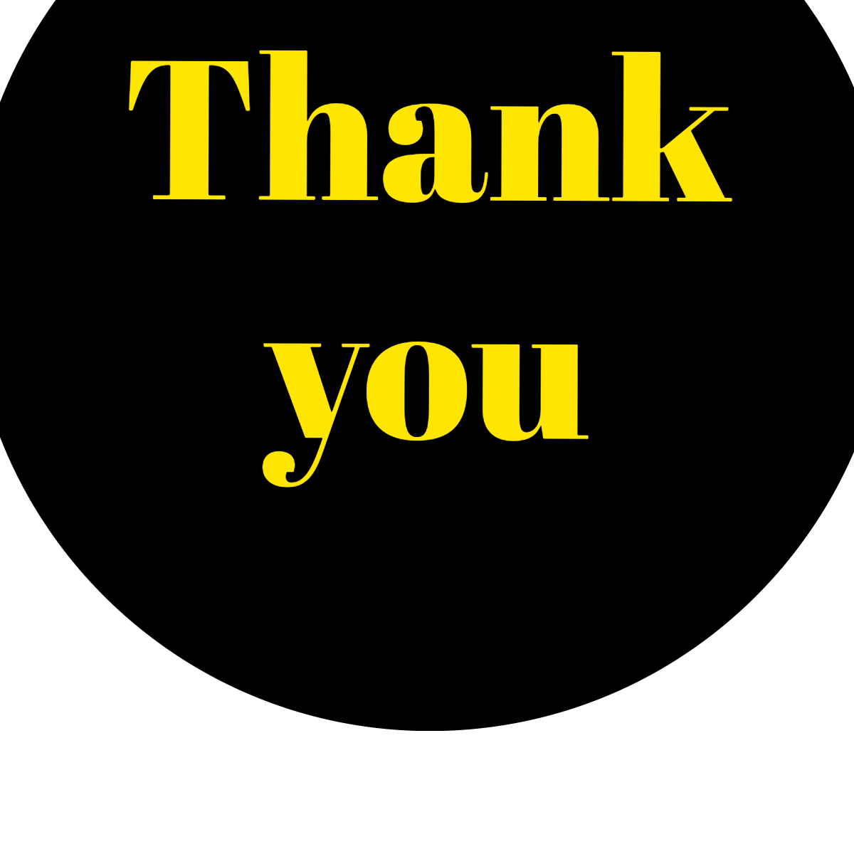 Digitally Printed Sticker/Label - Thank you (3 sheets)