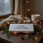 WAX MELT PIP BOX WITH INSERT - MERRY CHRISTMAS - for 10 Melts - WHITE (Pack of 10)
