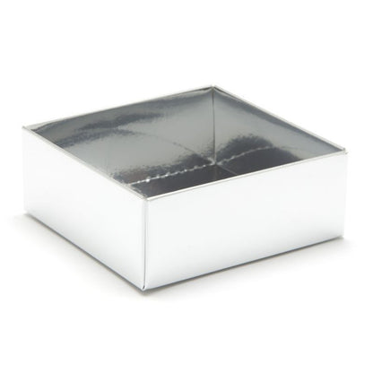 FOLD UP 4 CHOCOLATE BOX BASE - SILVER (Pack of 20)