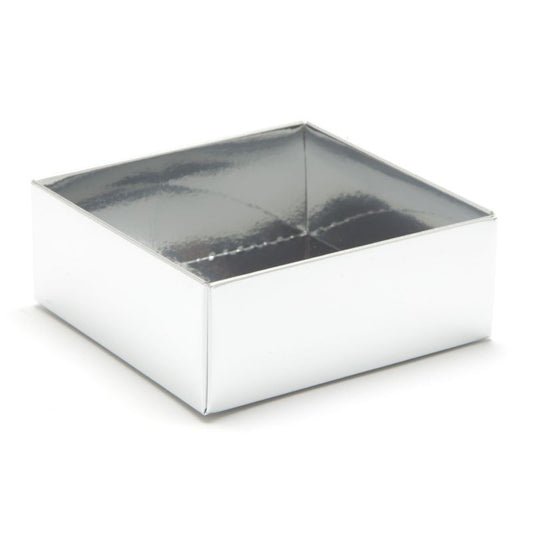 FOLD UP 4 CHOCOLATE BOX BASE - SILVER (Pack of 20)