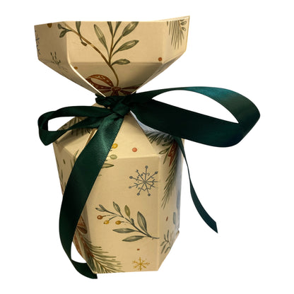 30CL CANDLE BOX - BOWS AND BAUBLES CHRISTMAS CRACKER DESIGN 1 (PACK OF 10)