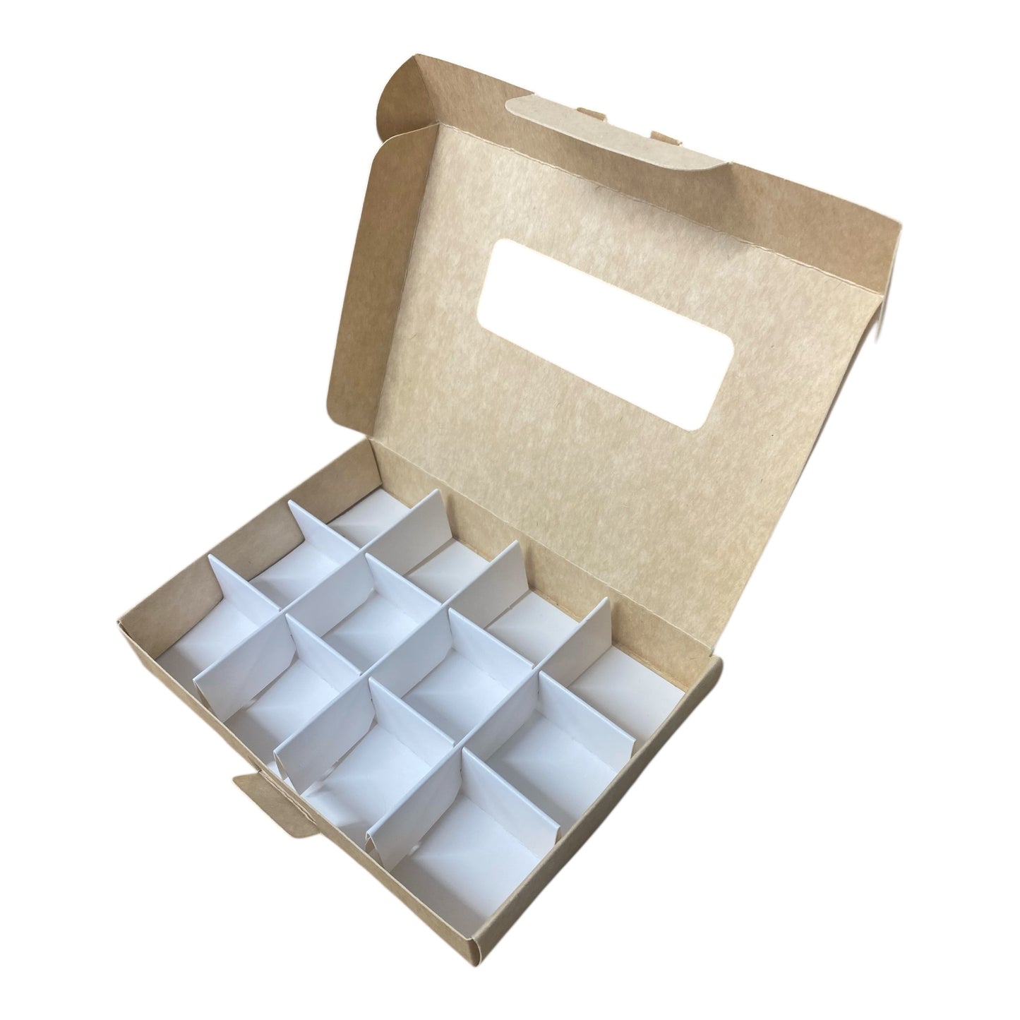 PIP BOX with window for 12 WAX MELTS - Eco Natural Kraft (Pack of 10)