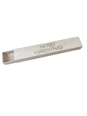 6 TEALIGHT BOX with  SLEEVE-LONG  - MERRY CHRISTMAS Eco- Natural Kraft (Pack of 10)