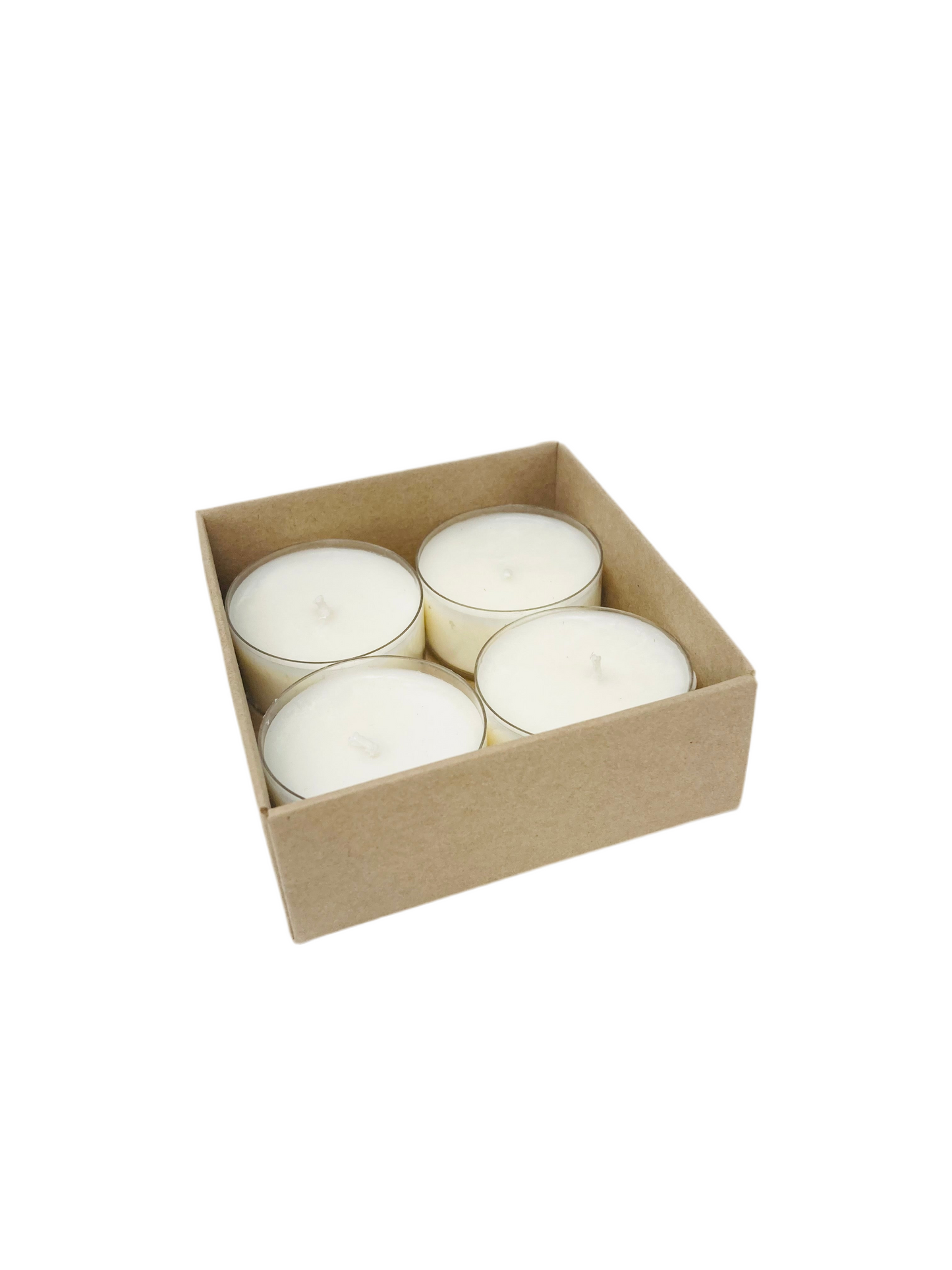 FOLD UP BASE and LID TEALIGHT CANDLE BOX  for 4 Tealights - KRAFT (Pack of 100)