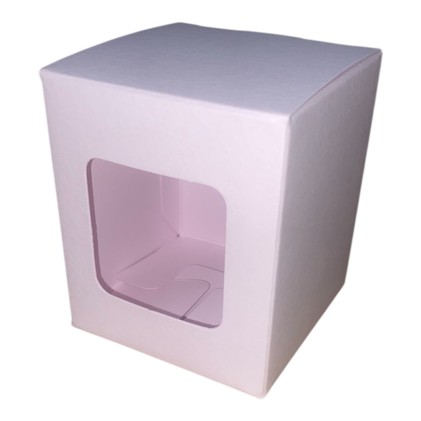 30CL CANDLE BOX - PINK WITH WINDOW AND REAR TUCK LID (Pack of 10)