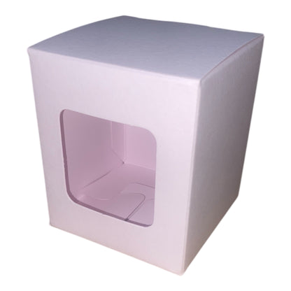 30CL CANDLE BOX - PINK WITH WINDOW AND REAR TUCK LID (Pack of 10)