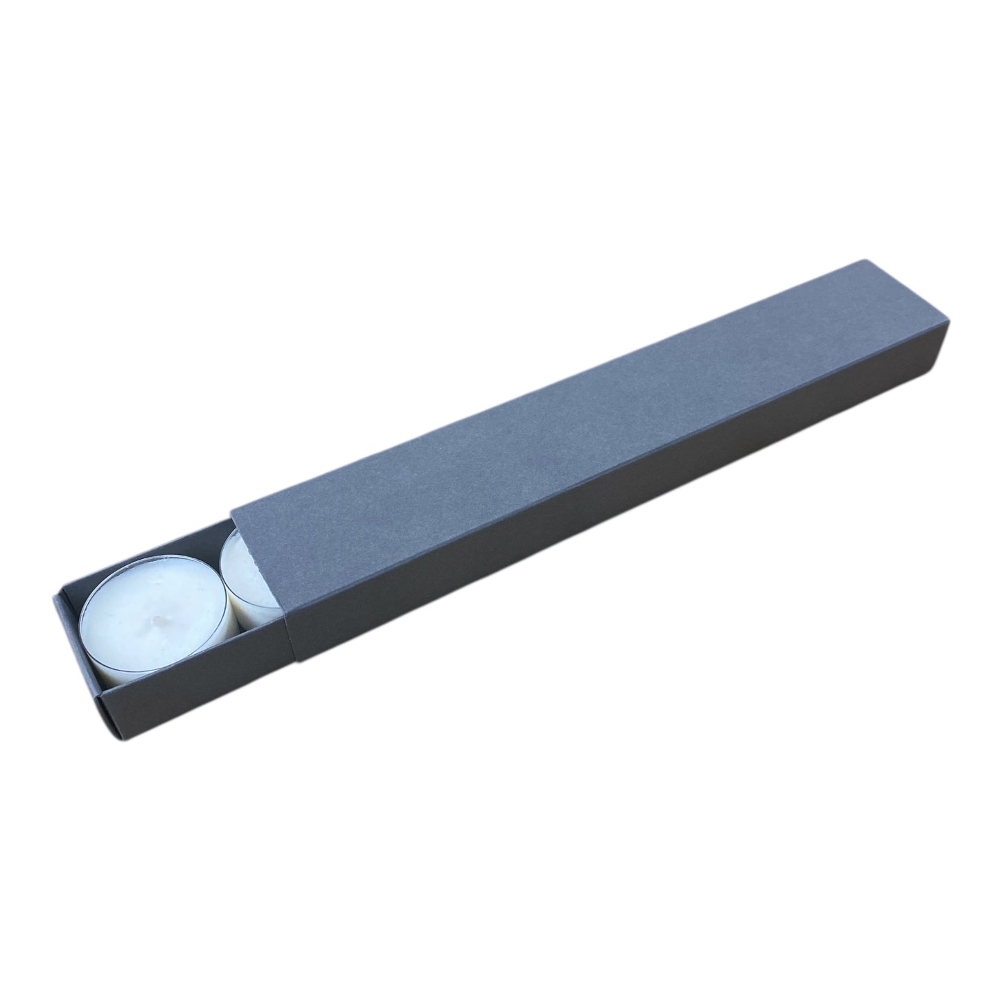 6 TEALIGHT BOX with  SLEEVE-LONG  - GREY (Pack of 10)