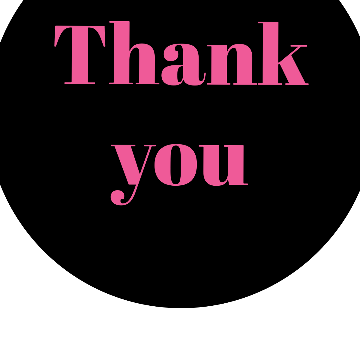 Digitally Printed Sticker/Label - Thank you  (3 sheets)