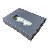 TEALIGHT CANDLE PIP BOX with window for 12 Tealights - GREY (Pack of 10)
