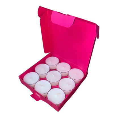 PIP BOX for 9 TEALIGHTS - BRIGHT PINK (Pack of 10)
