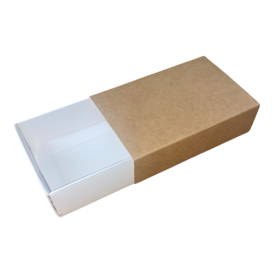 TEALIGHT CANDLE BOX WITH SLEEVE  for 4 Tealights - WHITE BASE/KRAFT SLEEVE  (Pack of 50)