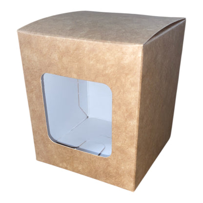 30CL CANDLE BOX - ECO KRAFT WITH WINDOW AND REAR TUCK LID (Pack of 10)