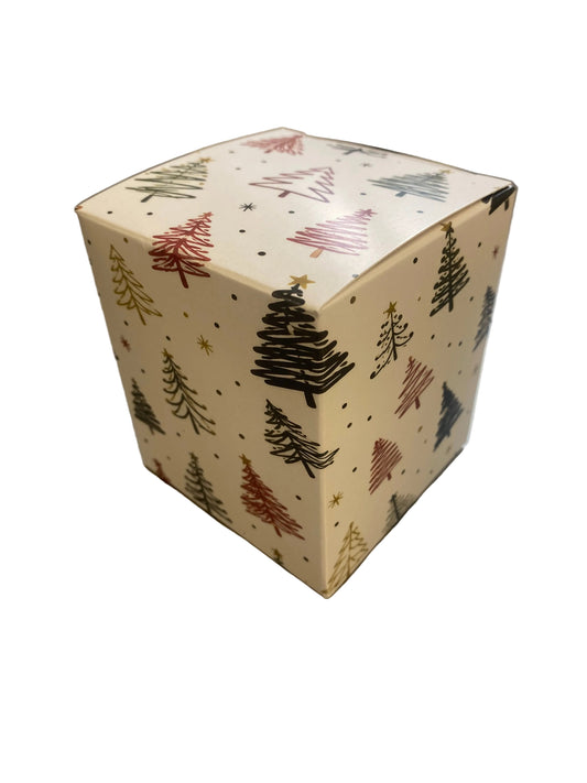 30CL CANDLE BOX - FESTIVE TREE DESIGN 2 WITH REAR TUCK LID (Pack of 10)