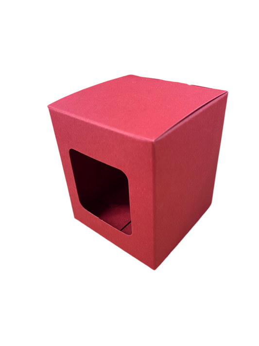 30CL CANDLE BOX - RED WITH WINDOW AND REAR TUCK LID (Pack of 10)