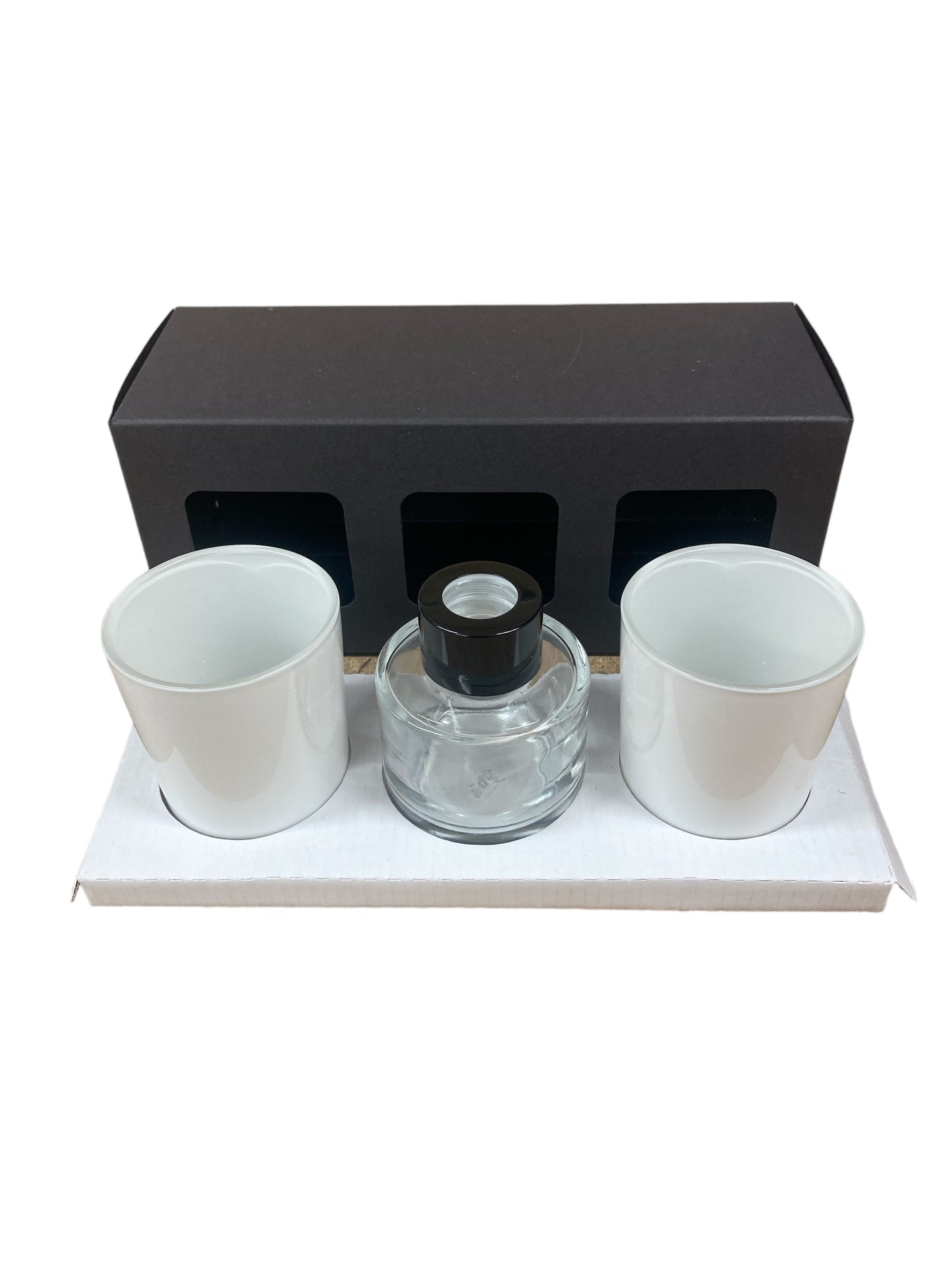 2 X 9CL VOTIVES AND 50ML DIFFUSER GIFT CANDLE BOX - BLACK (Pack of 10)