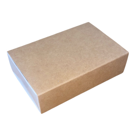TEALIGHT CANDLE BOX WITH SLEEVE  for 6 Tealights - Eco KRAFT/WHITE BASE  (Pack of 10)