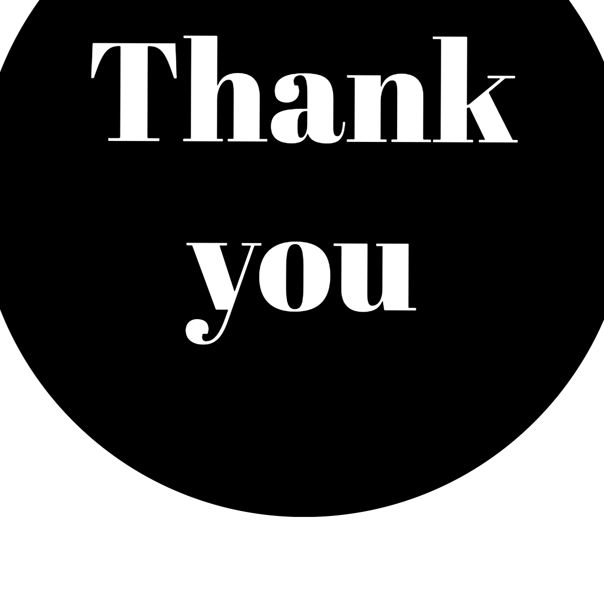 Digitally Printed Sticker/Label - Thank you  (3 sheets)