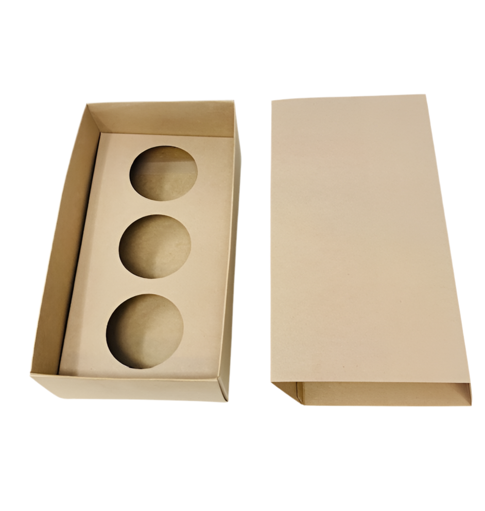 3 x 9cl Votive Candle Gift Box -Eco Natural KRAFT(Pack of 10)