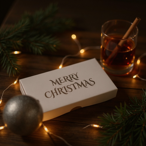 WAX MELT PIP BOX WITH INSERT - MERRY CHRISTMAS - for 10 Melts - WHITE (Pack of 10)