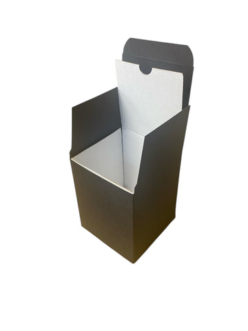30CL CANDLE BOX - BLACK with WHITE e flute insert. (Pack of 10)