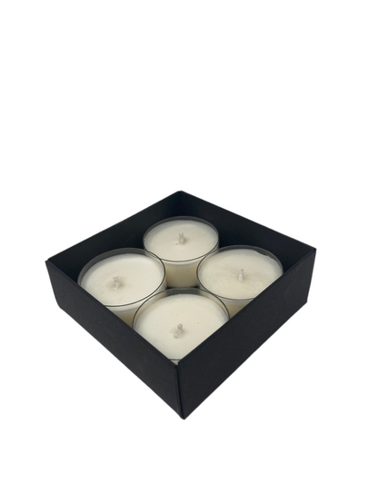 FOLD UP BASE and LID TEALIGHT CANDLE BOX  for 4 Tealights - BLACK