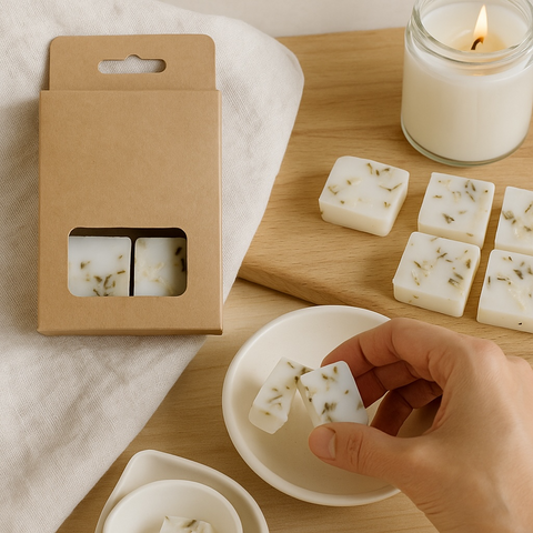 WAX MELT BOX FOR 6 Cube Snap Bar with Window - KRAFT