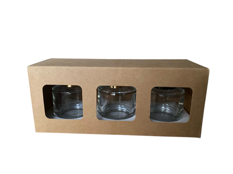 3 x 50ML DIFFUSER GIFT CANDLE BOX - Eco Natural KRAFT (Pack of 10)
