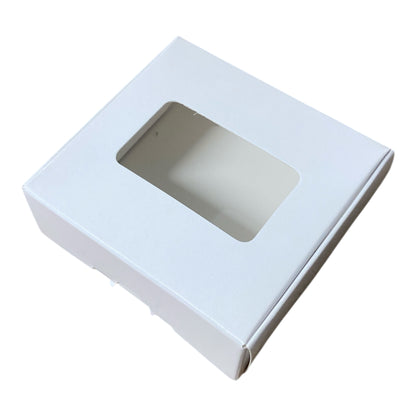 TEALIGHT CANDLE PIP BOX with window for 4 Tealights - WHITE (Pack of 10)