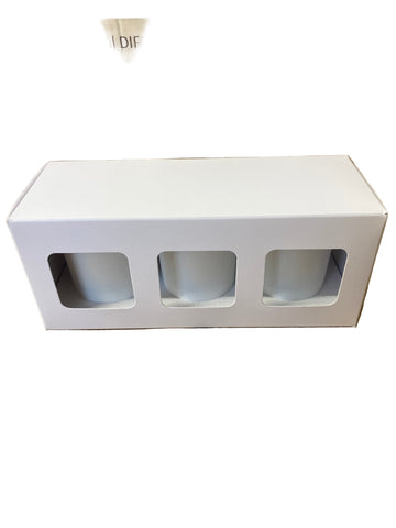 3 x  9cl Votive GIFT CANDLE BOX - WHITE (Pack of 10)