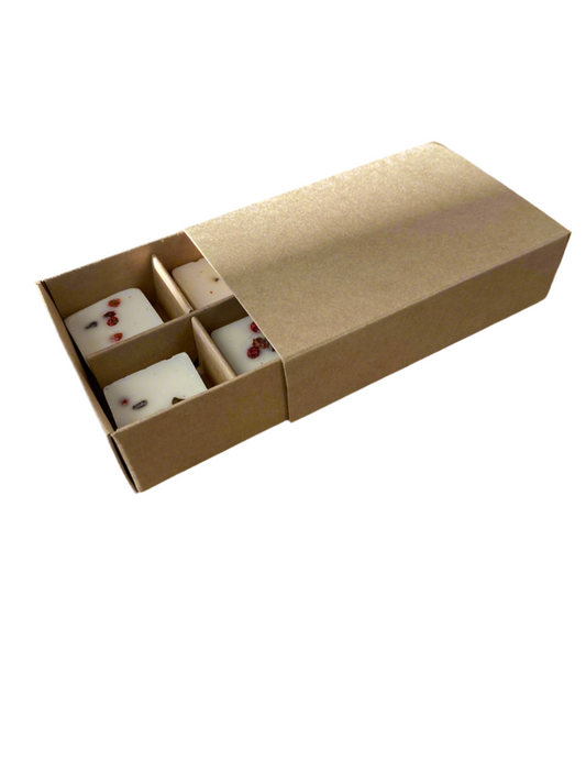 WAX MELT BOX WITH SLEEVE  for 4 Melts - Eco Natural KRAFT (Pack of 10)