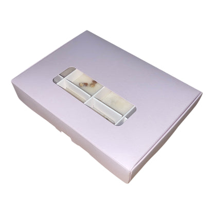 PIP BOX with window for 12 WAX MELTS - PASTEL PINK (Pack of 10)