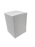 MINI/BABY GEO CANDLE BOX - WHITE WITH REAR TUCK LID and fluted insert