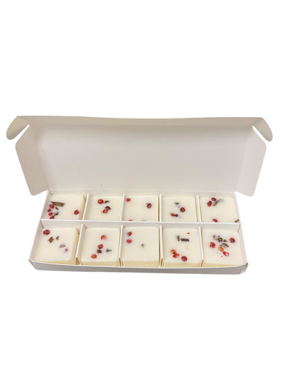 Digitally Printed WAX MELT PIP BOX WITH INSERT for 10 Melts - WHITE (Pack of 20)