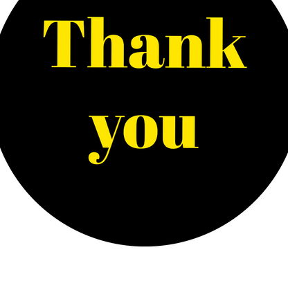 Digitally Printed Sticker/Label - Thank you  (3 sheets)