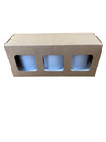 3 x 9cl Votive GIFT CANDLE BOX - Eco Natural KRAFT (Pack of 10)