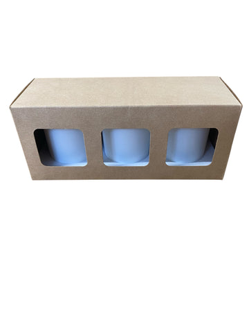 3 x 9cl Votive GIFT CANDLE BOX - Eco Natural KRAFT (Pack of 10)