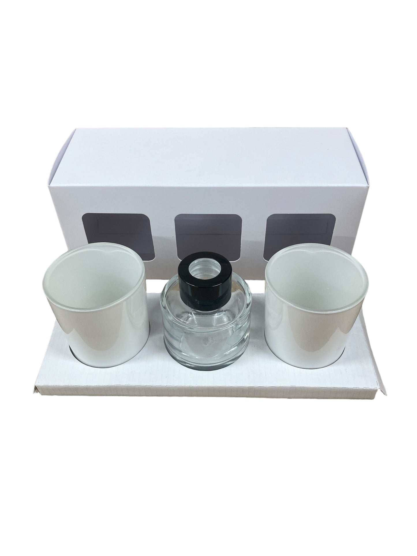 2 X 9CL VOTIVES AND 50ML DIFFUSER GIFT CANDLE BOX - WHITE (Pack of 10)