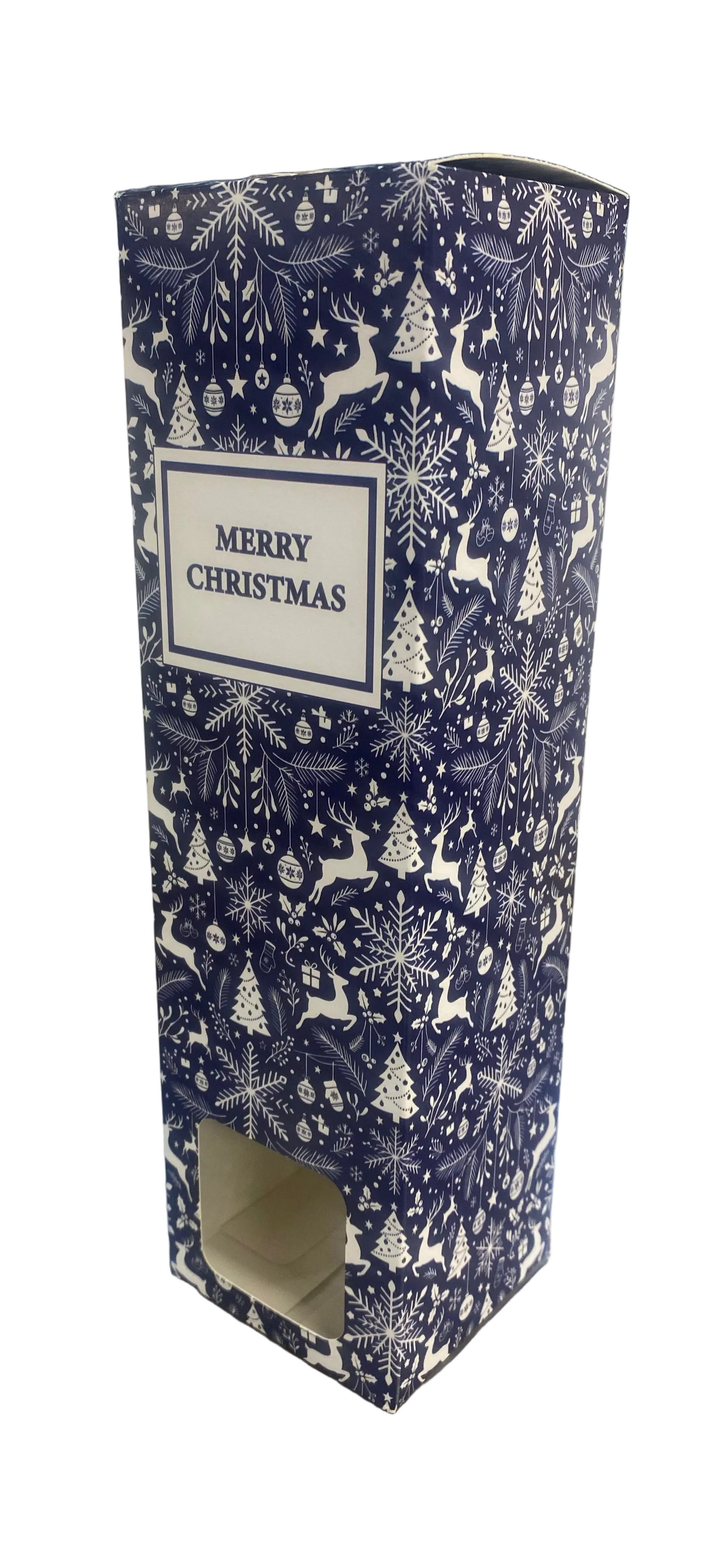 100ml DIFFUSER BOX tall  -  FESTIVE DESIGN  BLUE with window (Pack of 10)