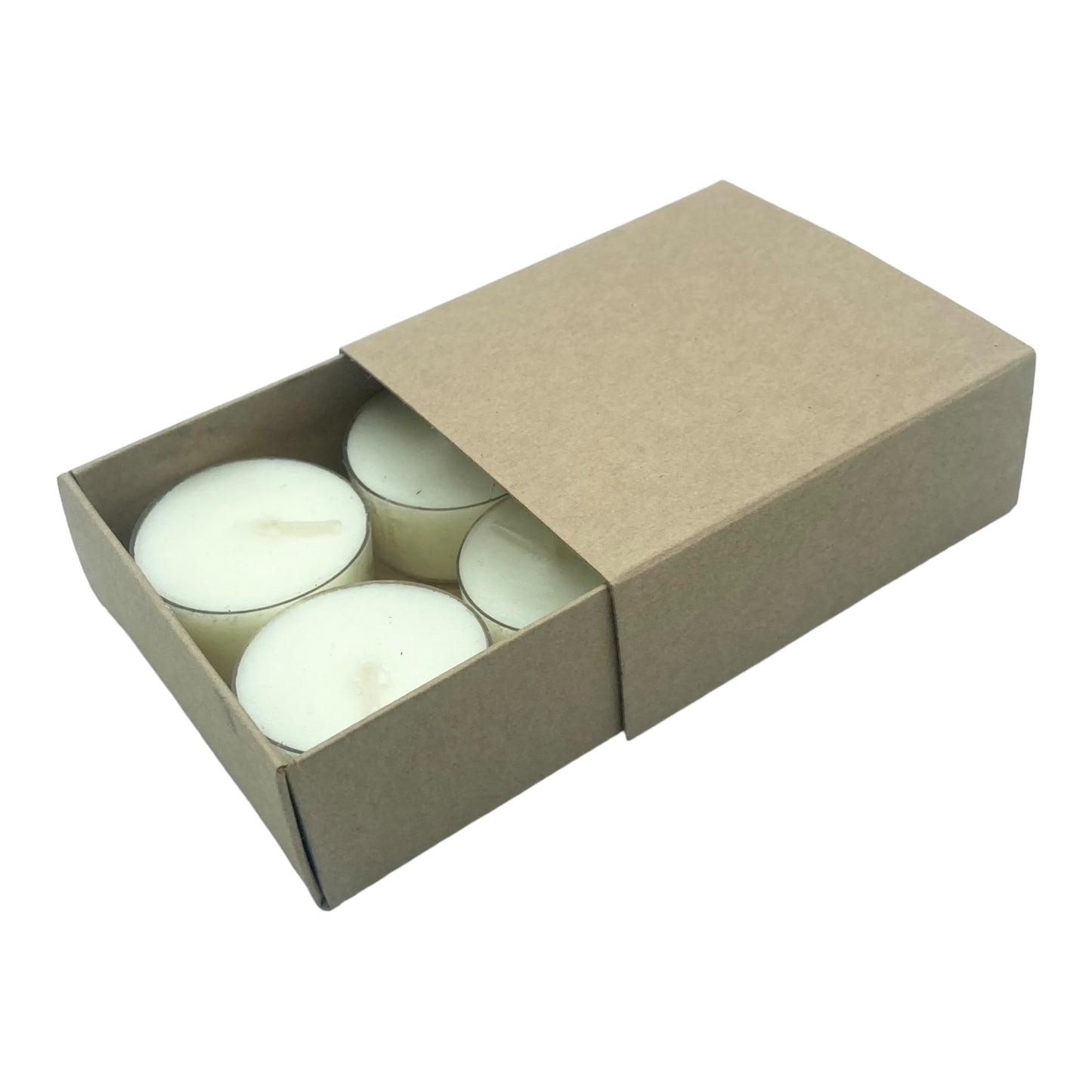 TEALIGHT CANDLE BOX WITH SLEEVE  for 6 Tealights - KRAFT (Pack of 10)