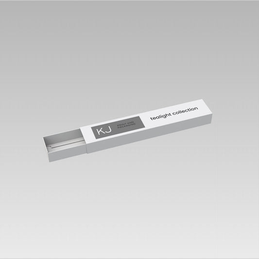 Digitally Printed TEALIGHT CANDLE BOX  WITH SLEEVE for 6 Tealights Long - WHITE (Pack of 20)