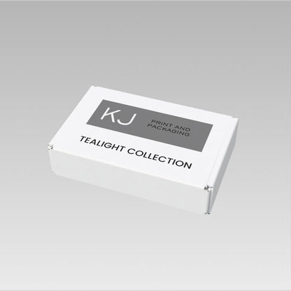 Digitally Printed TEALIGHT CANDLE PIP BOX for 12 Tealights - WHITE (Pack of 20)