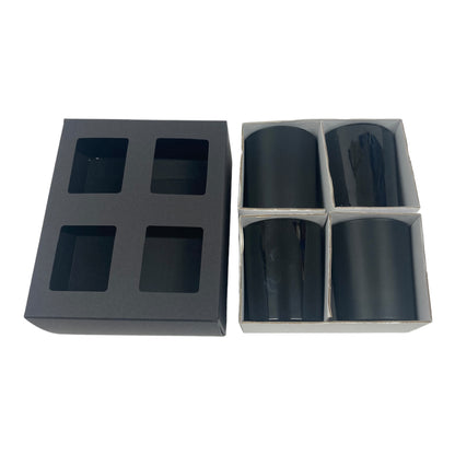 VOTIVE CANDLE BOX - BLACK FOR 4 X 9CL CANDLES (Pack of 10)