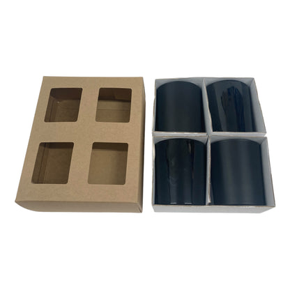 VOTIVE CANDLE BOX - Eco Natural KRAFT FOR 4 X 9CL CANDLES (Pack of 10)