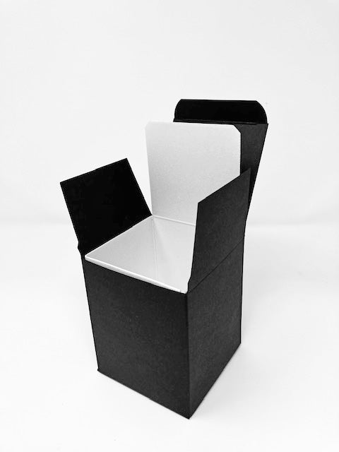 30CL CANDLE BOX - BLACK  with white e flute insert. (Pack of 10)