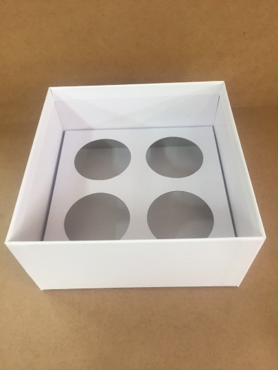 4 X 9cl Votive Rigid Candle Gift Box - WHITE (Pack of 10)